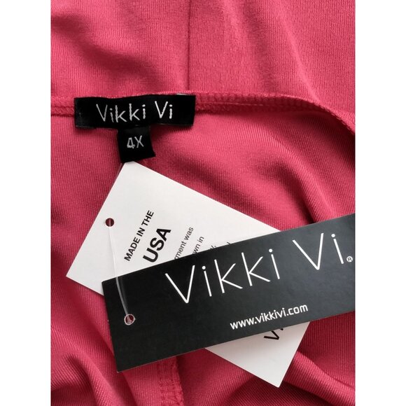 Vikki Vi Plus Size 4X Tank Top Sleeveless Pink Relaxed Fit Flowy USA-Made - Picture 6 of 8